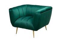Fauteuil velours housse vert or largeur 105 cm design...