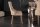 Chaise de salle à manger Chesterfield en velours bois marron naturel