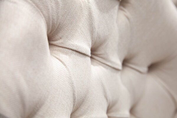 Esszimmerstuhl ohne Armlehne Beige Stoff Holz Chesterfield