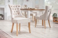 Chaise de salle à manger sans accoudoirs Beige...