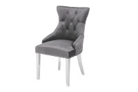 Chaise de salle à manger Gris Argent en velours...