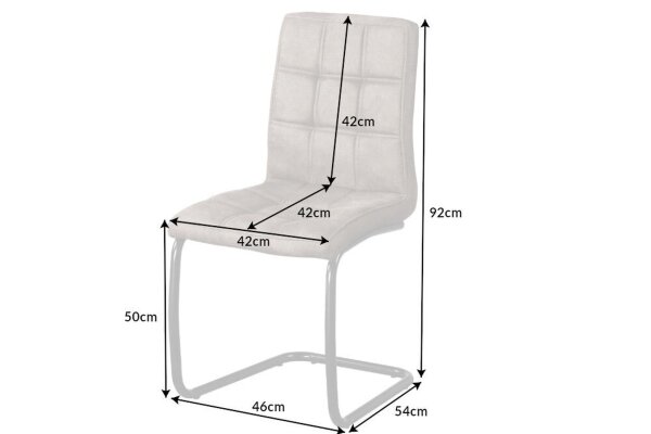 Freischwinger Stuhl Taupe Schwarz Stoff Eisen Modern