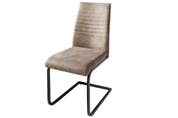 Chaise à bascule sans accoudoirs Taupe Noir Tissu Métal