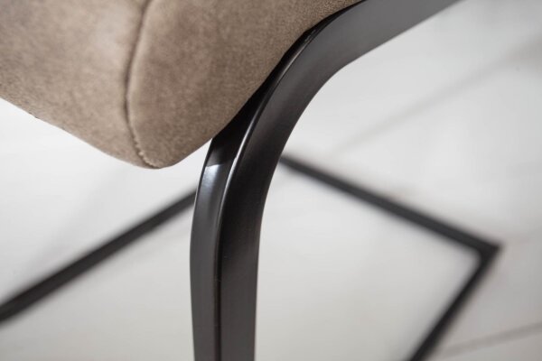Chaise à bascule sans accoudoirs Taupe Noir Tissu Métal