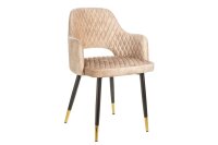 Chaise de salle à manger avec accoudoirs velours...