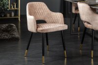 Chaise de salle à manger avec accoudoirs velours...