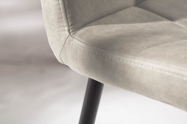 Chaise de salle à manger sans accoudoirs Tissu Métal Gris Noir