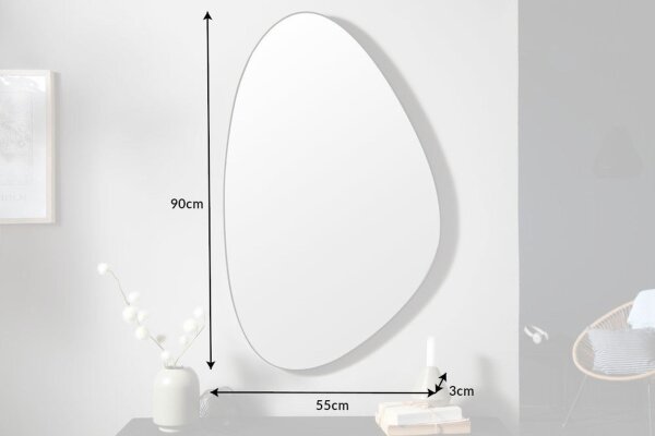 Wandspiegel Schwarzer Rahmen Metall H: 90 cm Handarbeit Unikat