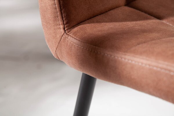 Chaise de salle à manger Tissu Métal Marron Noir sans accoudoirs