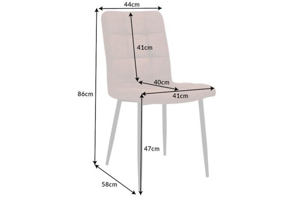 Chaise de salle à manger Tissu Métal Marron Noir sans accoudoirs