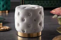Sitzhocker Grau Gold klein Ø 37 cm H: 38 cm aus...
