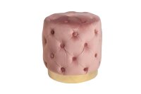 Sitzhocker Rosa Gold aus Samt Metall Ø 37 cm H: 38...