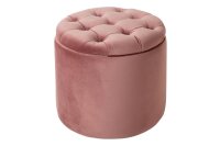 Samthocker mit Stauraum Rosa &Oslash; 50 cm H: 43 cm Chesterfield
