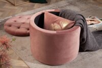 Samthocker mit Stauraum Rosa Ø 50 cm H: 43 cm...