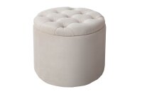 Sitzhocker mit Stauraum &Oslash; 50 cm Beige aus Samt Metall