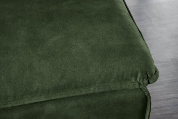 Pouf en velours bois vert 100 cm de large housse lavable