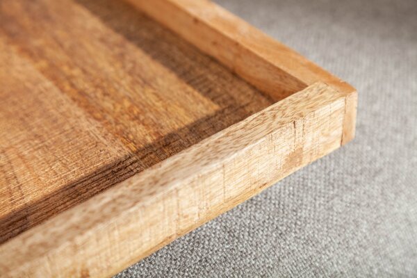 Tablett Mangoholz mit erhöhtem Rand 50 cm Handarbeit