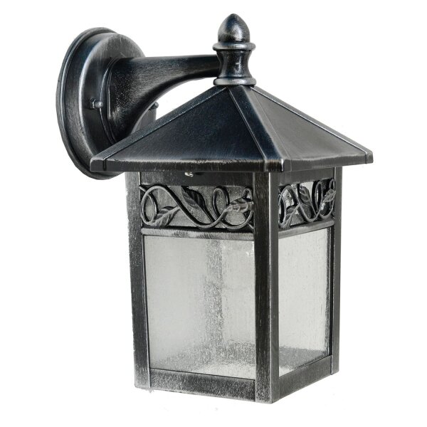 Applique murale extérieure rustique Lanterne Aluminium Noir Cour Porte dentrée IP44