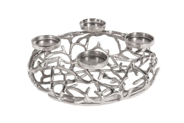 Chandelier rond Ø 38 cm fait main en argent GARONNE