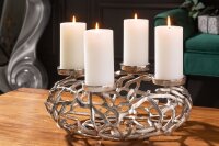 Chandelier rond Ø 38 cm fait main en argent GARONNE