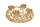 Bougeoir pour bougies bloc Ø 38 cm fait main en or
