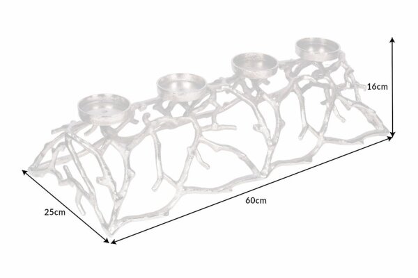 Bougeoir pour bougies bloc L : 60 cm Travail manuel en argent