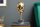 Statue décorative Tête de mort en or noir H : 35 cm Métal Marbre