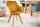 Chaise de bureau pivotante Retro en velours bois jaune naturel