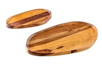 Tablett 2er Set Sheesham Holz massiv Handarbeit
