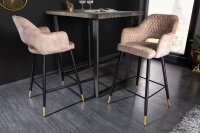 Tabouret de bar velours métal gris noir or...