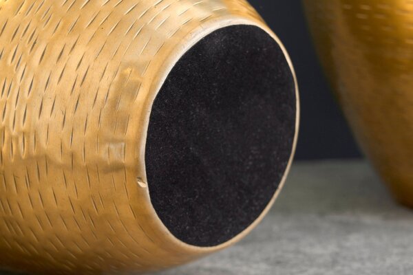 Deko Vase 2er Set Handarbeit Hammerschlag Unikat in Gold
