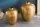 Deko Vase 2er Set Handarbeit Hammerschlag Unikat in Gold