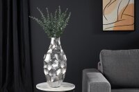 Dekovase in Silber Hammerschlag 45 cm hoch Metall Handarbeit