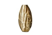 Dekovase Gold Handarbeit H: 44 cm Unikat Hammerschlag Metall