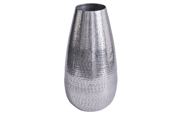 Dekovase in Silber antik Hammerschlag H: 25 cm Handarbeit
