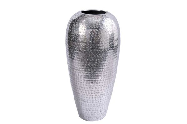 Dekovase Handarbeit H: 50 cm Hammerschlag Unikat in Silber