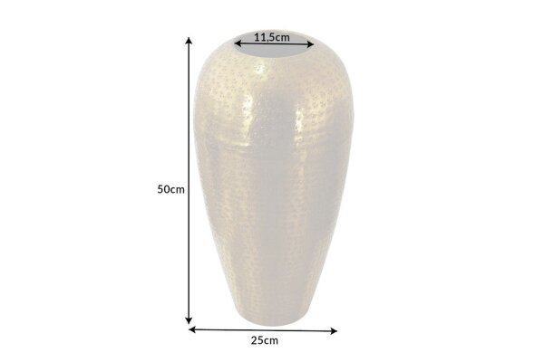 Dekovase Handarbeit H: 50 cm Hammerschlag Unikat in Gold