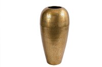 Dekovase Handarbeit H: 50 cm Hammerschlag Unikat in Gold