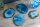 Set de 4 rondelles dagate en bleu, travail manuel unique