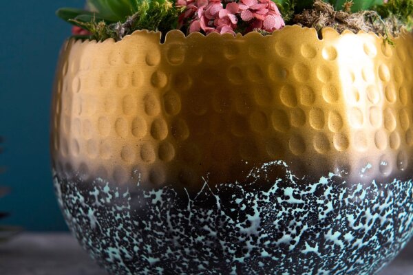 Coupe décorative en métal fait main Ø 18 cm petit coup de marteau