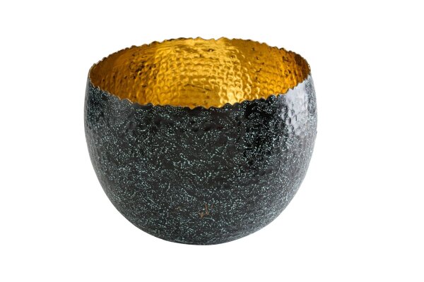 Dekoschale Handarbeit Ø 28 cm klein Hammerschlag Metall