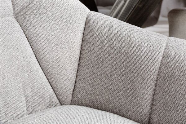 Chaise pivotante sans roulettes gris noir en tissu métal rétro