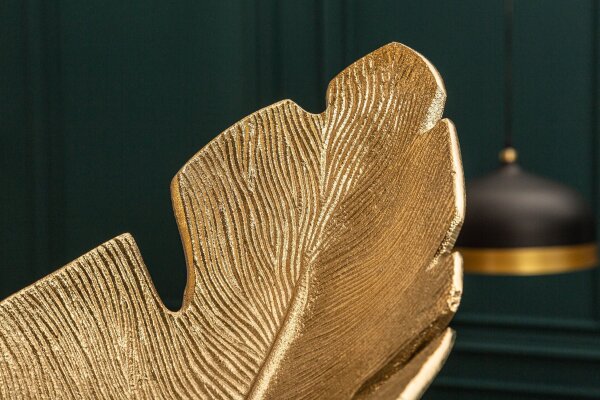 Deko Schale in Gold 62 cm lang aus Metall Handarbeit