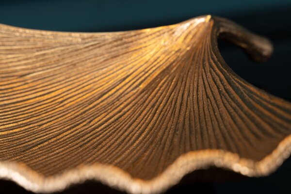 Coupe décorative en métal 42 cm de long en or Ginko Asiatique