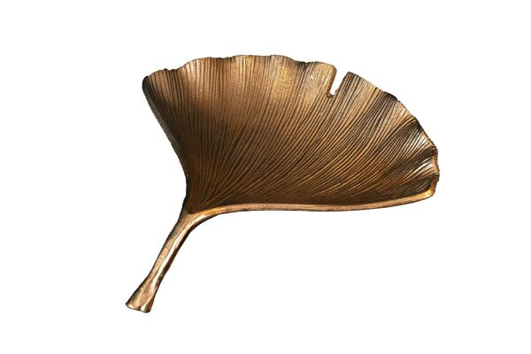 Dekoschale in Gold Handarbeit L: 33 cm Ginko Design Asiatisch