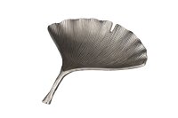 Dekoschale Silber aus Metall Handarbeit L: 33 cm Ginko...