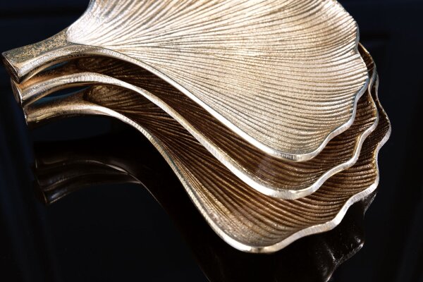 Bol en métal doré L : 42 cm Ginko fait main Asiatique