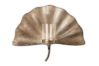 Kerzenhalter Wand in Silber B: 43 cm Metall Glas Handarbeit