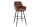 Chaise de bar avec dossier Tissu Métal marron noir Chesterfield