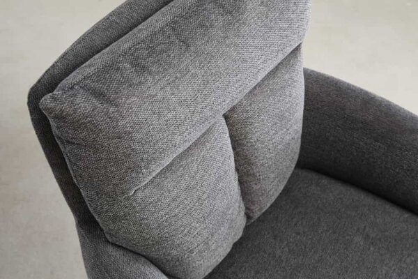 Chaise de bureau pivotante Gris Noir en tissu métal avec accoudoirs